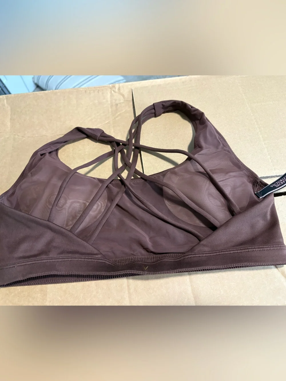 NWT Victoria's Secret Brown Leggings and Strappy Sports Bra Set L & 14